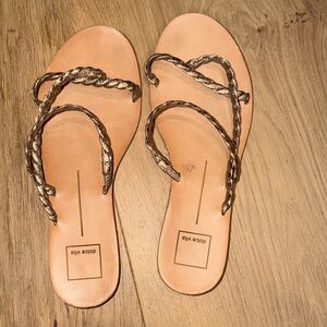 Dolce Vita Braided Gold Metallic Sandals 7.5
